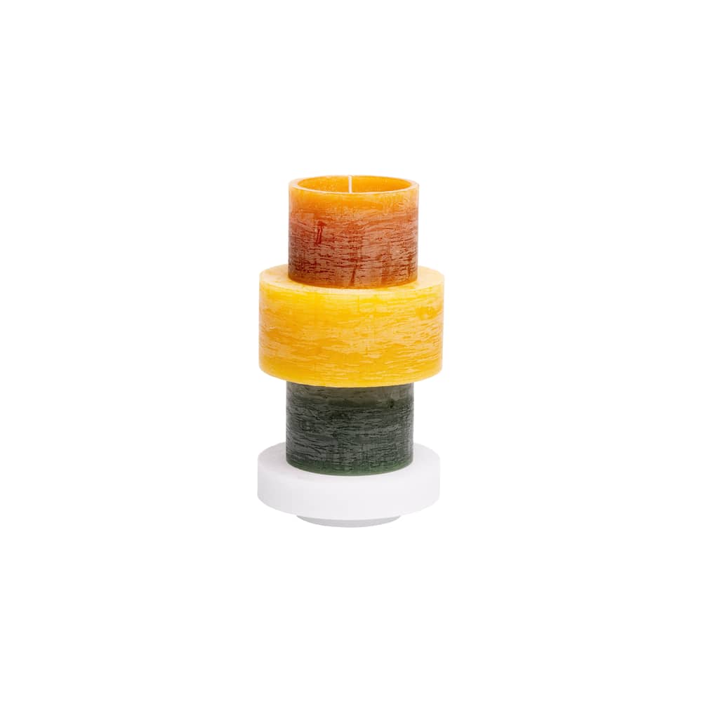 Bougie Stack 04 / 4 modules empilables - Combustion 110 heures - STAN EDITIONS - Vert & jaune - Paraffine