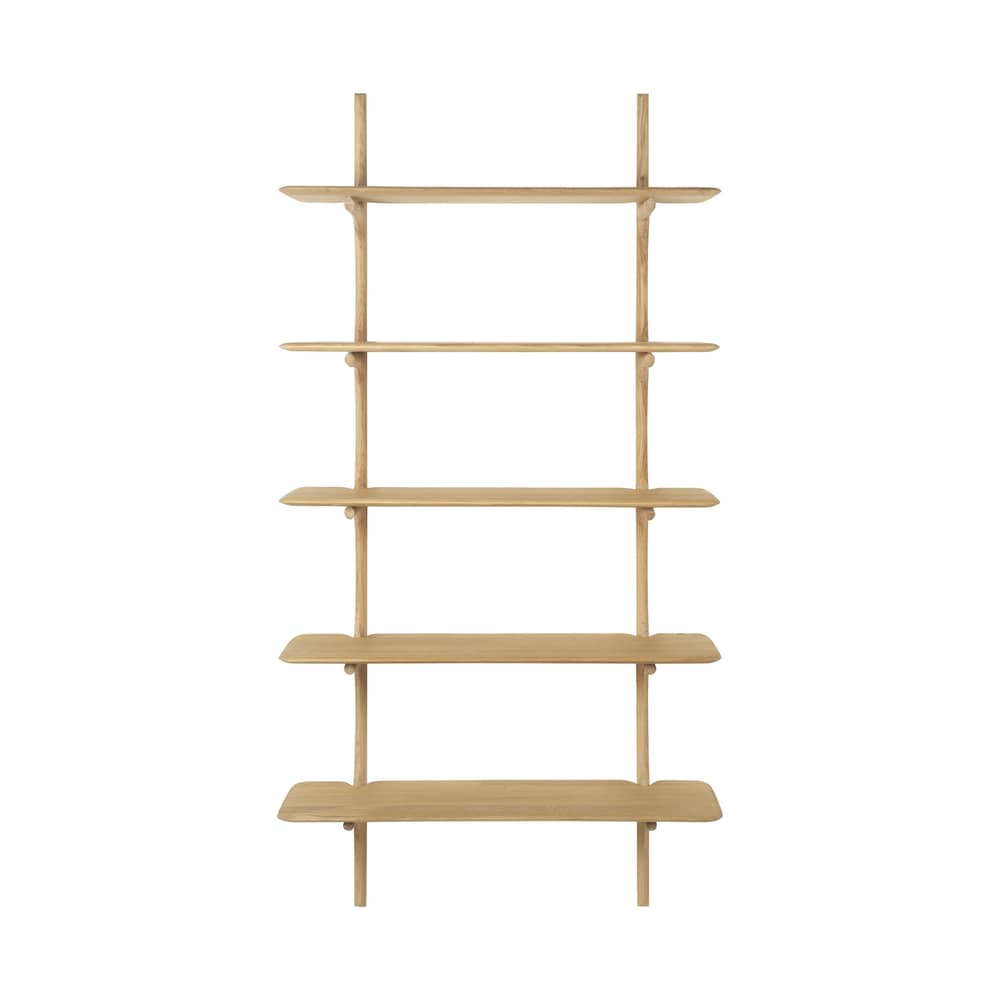 Étagère PI bois naturel / 5 étagères - Chêne massif / L 100 x H 196 cm - Ethnicraft - Chêne huilé - Chêne massif huilé