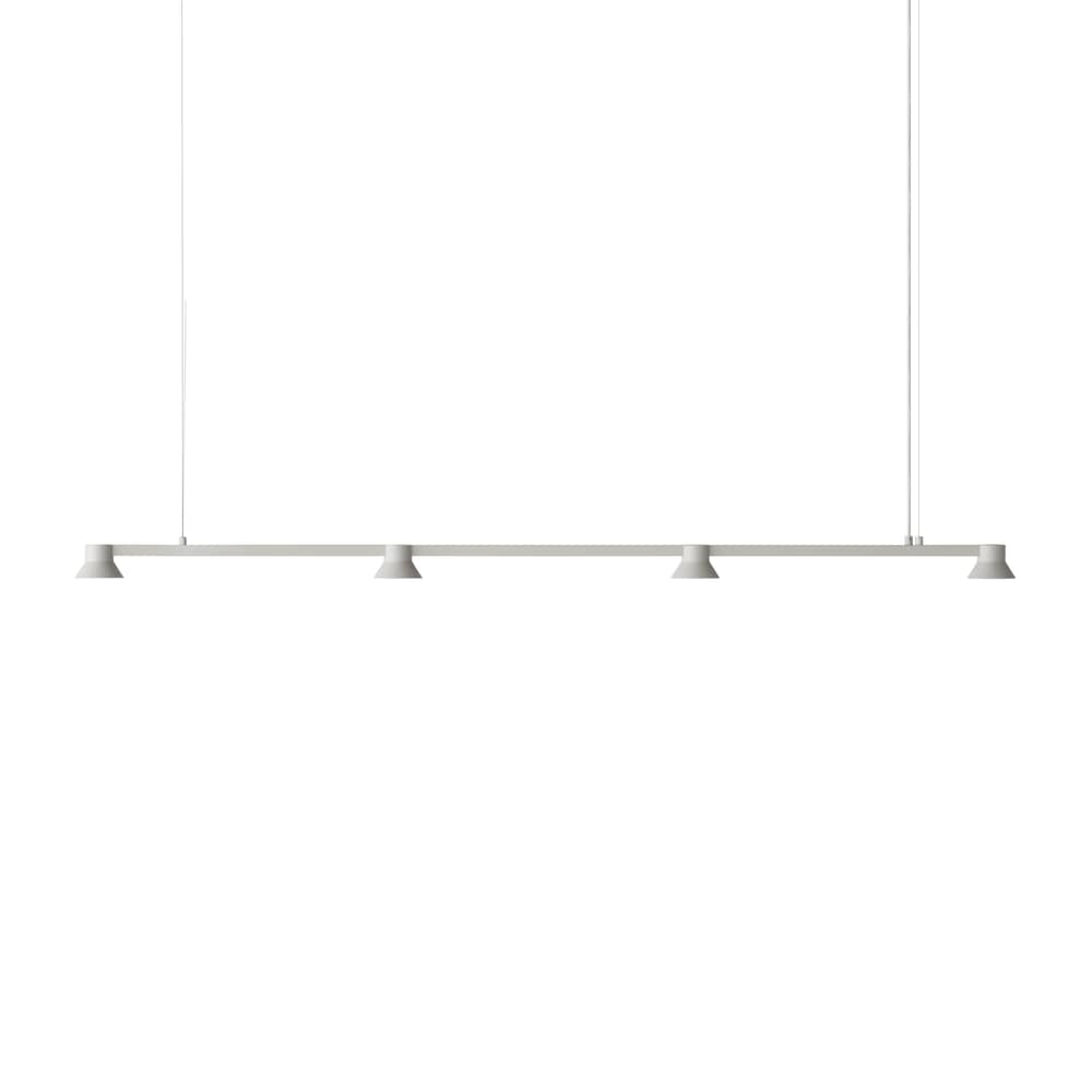 Pendelleuchte Hat Linear Large metall grau / L 167 cm - Normann Copenhagen - Warm-grau - Aluminium, PMMA, Stahl