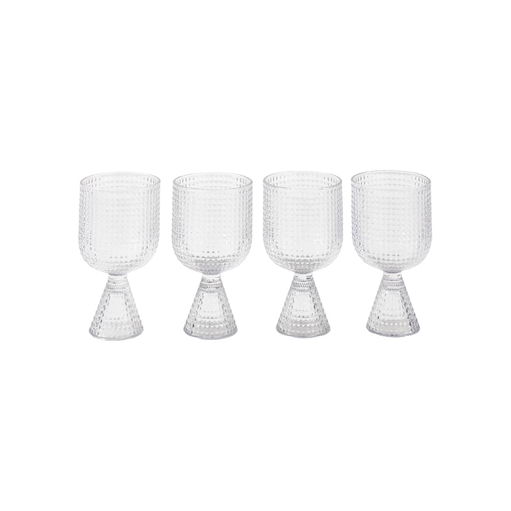 Set de 4 verres à vin Rooftop / 390 ml - Pols Potten - Transparent - Verre
