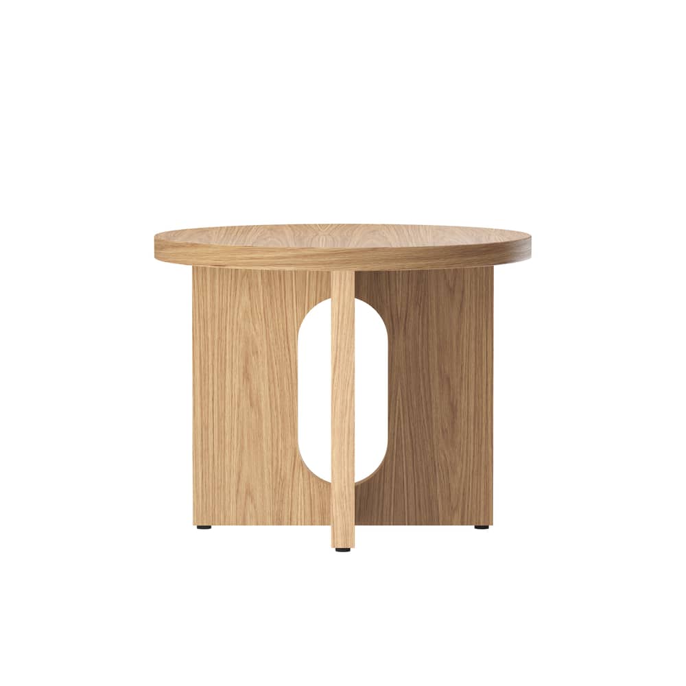 Beistelltisch Androgyne holz natur / Ø 50 x H 39 cm - Audo Copenhagen - Eiche natur / Fuß Eiche natur - eichenfurnierte Holzfaserplatte