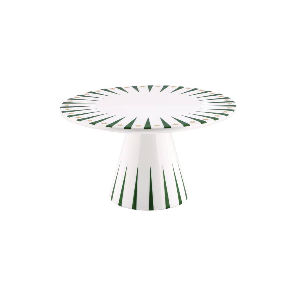 Plat à gâteau Delight céramique vert / Décoré à la main - Ø 22 cm - Alessi - Vert - Porcelaine