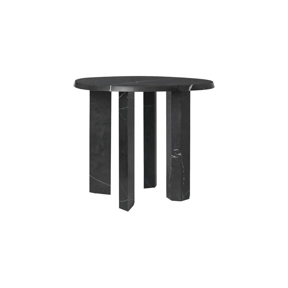 Table d\'appoint Taula marbre noir / Ø 54.4 x H 45 cm - Marbre - Ferm Living - Noir - Marbre