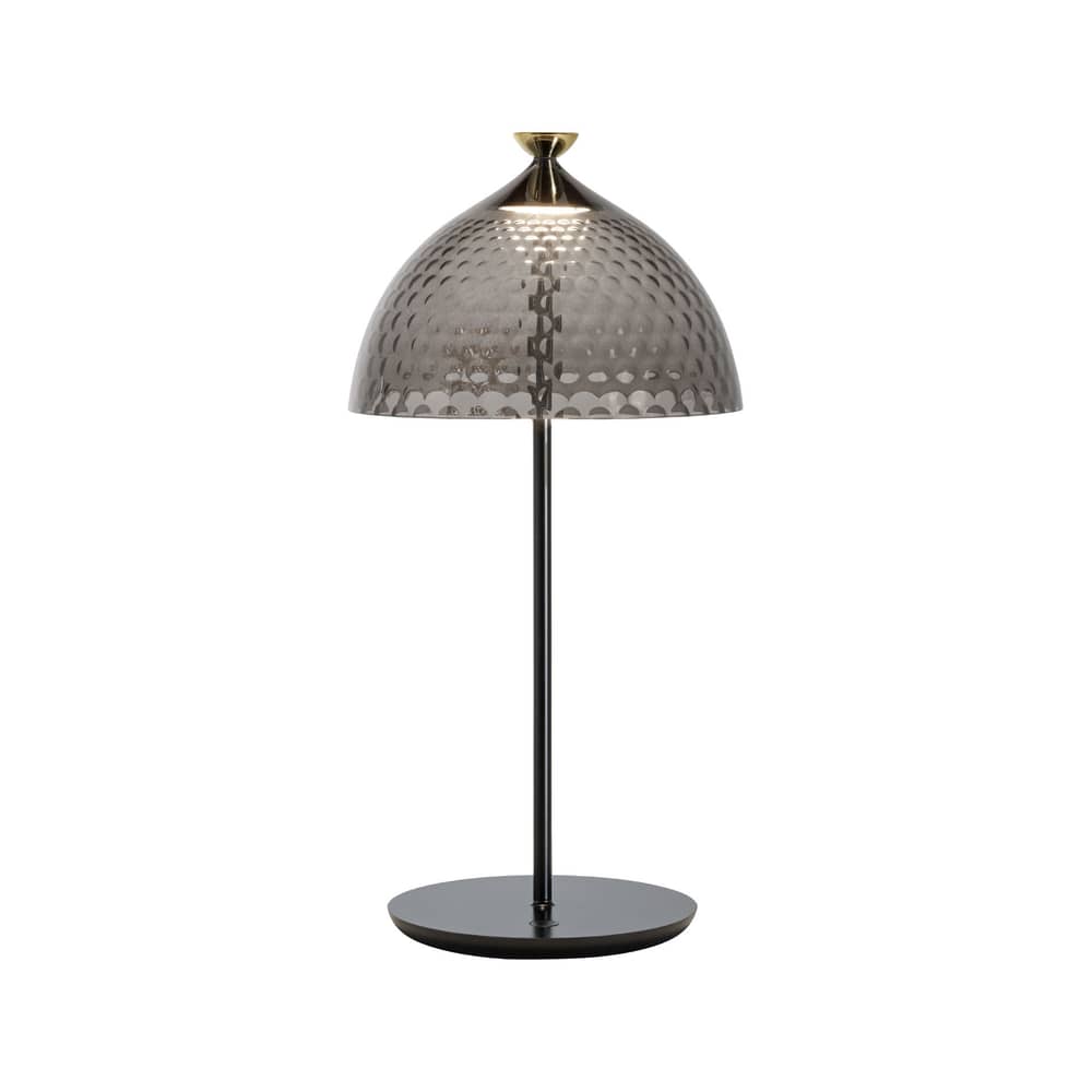Pumo LED Table lamp plastic material grey / Recycled - Kartell - Smoke / Black - Aluminium, Recycled PMMA