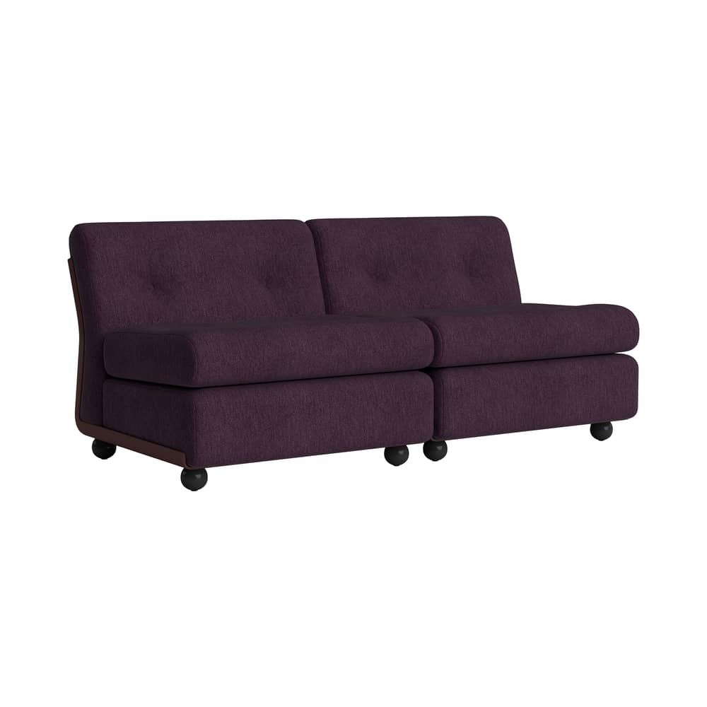 Sofa Amanta textil violett / Modulable - B 158,5 cm / Neuauflage 1966, Mario Bellini - Hay - Bordeaux (Stoff) - Gewebe, Recyceltes ABS, Schaumstoff