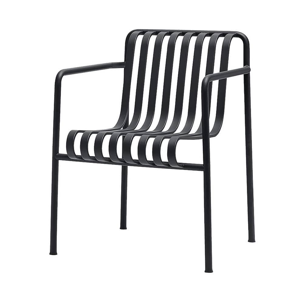 Fauteuil empilable Palissade Dining Large métal gris noir / Bouroullec, 2016 / Seconde vie - Hay - Fauteuil / Anthracite - Acier laqué époxy