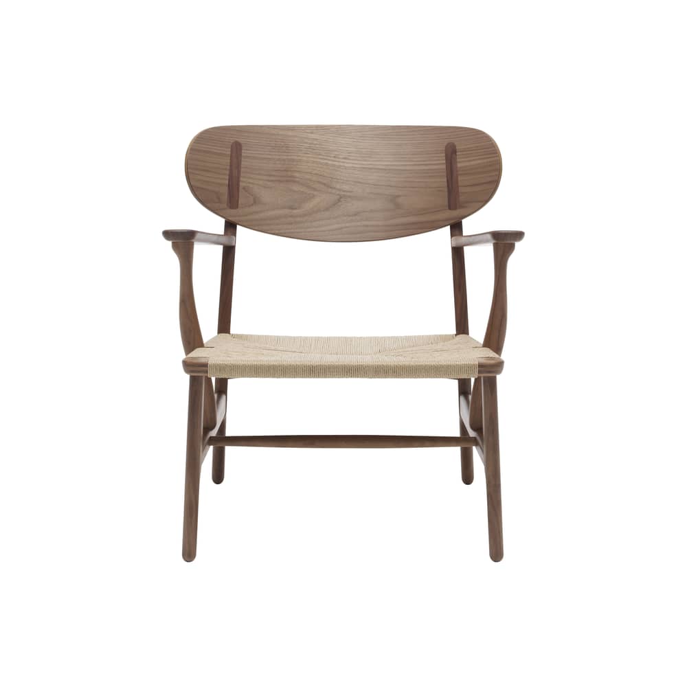 Poltrona lounge CH22 legno naturale / Hans J. Wegner, 1950 - Corda di carta - CARL HANSEN & SON - Noce oliato / Corda naturale - , Compensato di noce oliato, Noce massello oliato