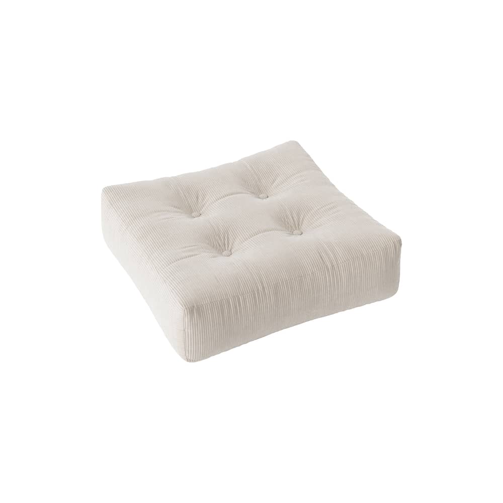 Pouf More / 70 x 70 cm - Fabriqué à la main en Europe - KARUP DESIGN - Ivoire 510 (velours côtelé) - Coton, Fibres mélangées, Polyester
