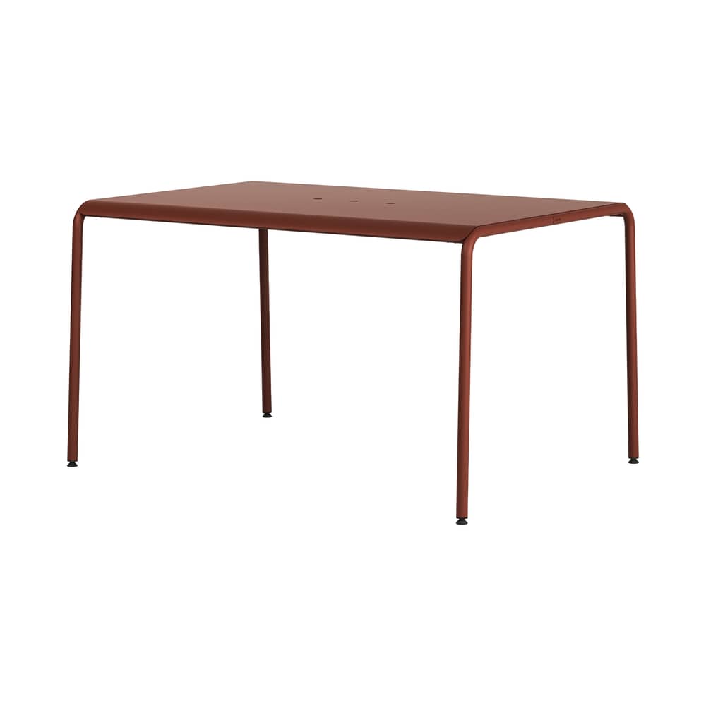 rechteckiger Tisch Panorama metall rot / 130 x 90 cm - 4 bis 6 Personen - TIPTOE - Rot Ziegelrot - thermolackierter Stahl