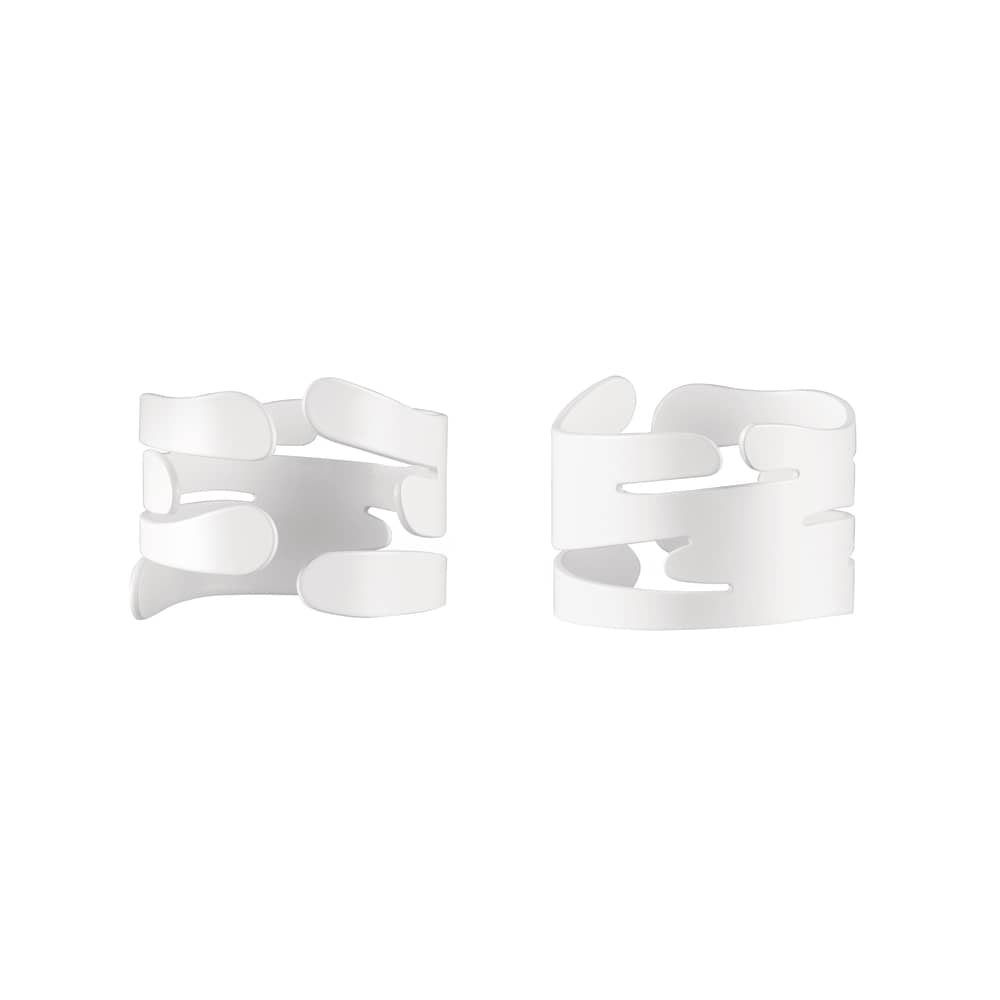Rond de serviette Barkring / Set de 2 - Acier - Alessi - Blanc - Acier