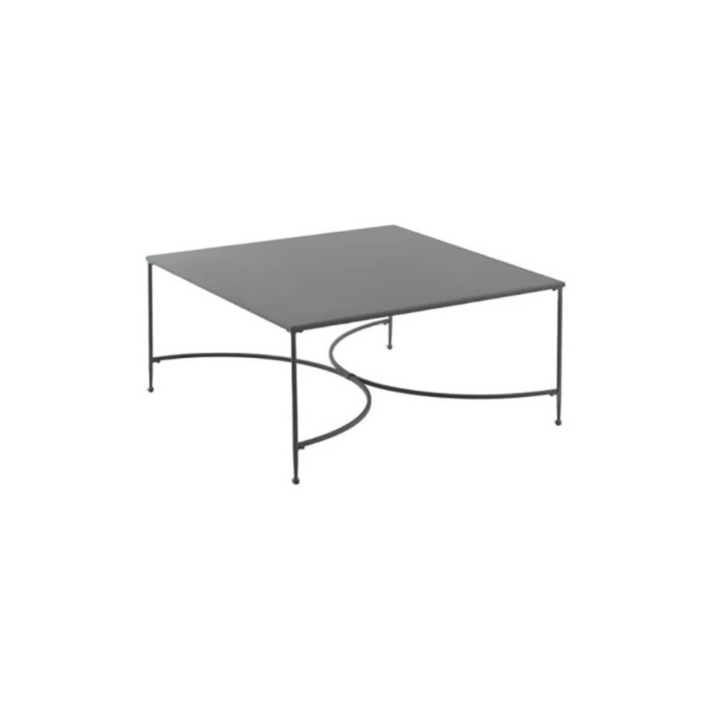 Table basse Toscana métal gris / 76 x 76 x H 38 cm - Unopiu - 76 x 76 cm / Gris graphite - Fer galvanisé
