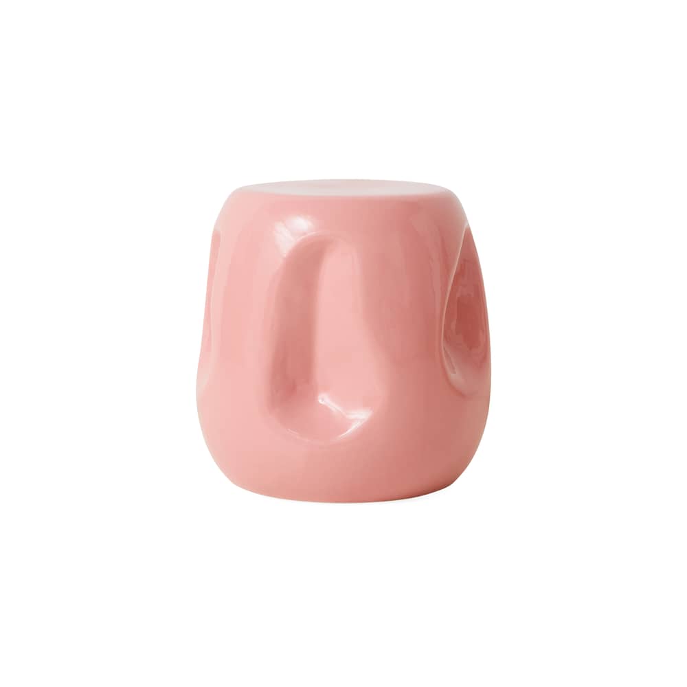 Table d\'appoint Currents céramique rose / Ø 38 x H 38 cm - HK LIVING - Rose - Céramique émaillée