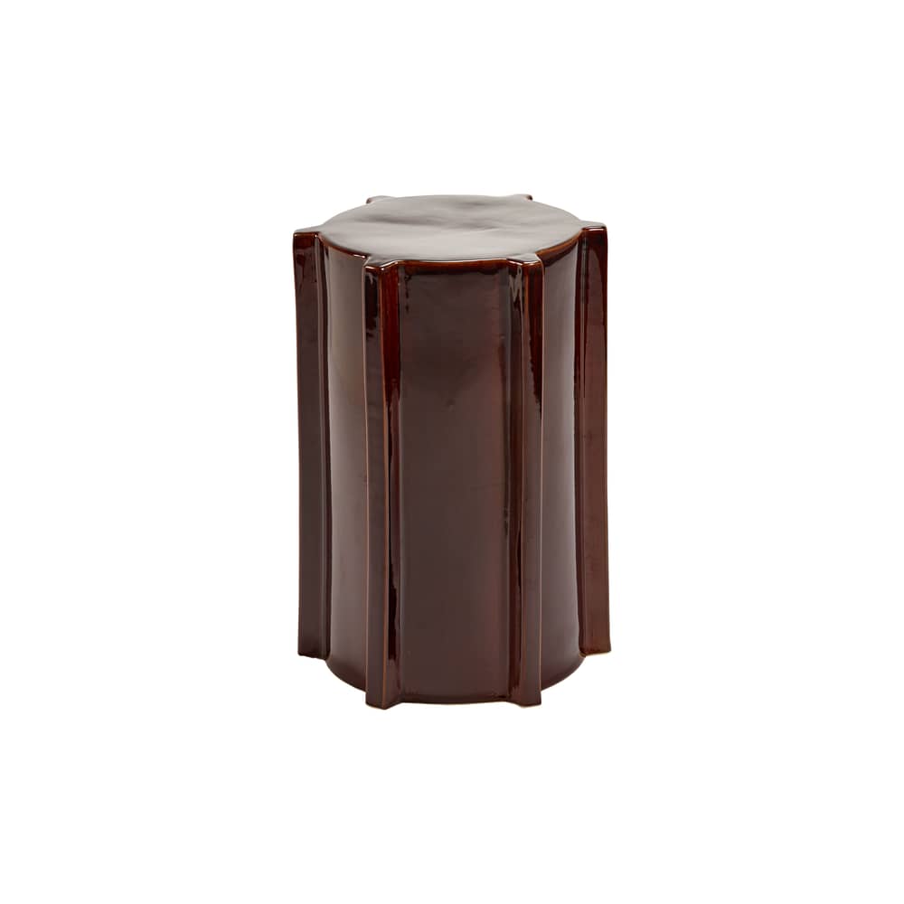Table d\'appoint Pawn Geometric céramique marron / Tabouret - Ø 31,3 x H 45 cm - Serax - Brun foncé - Grès émaillé