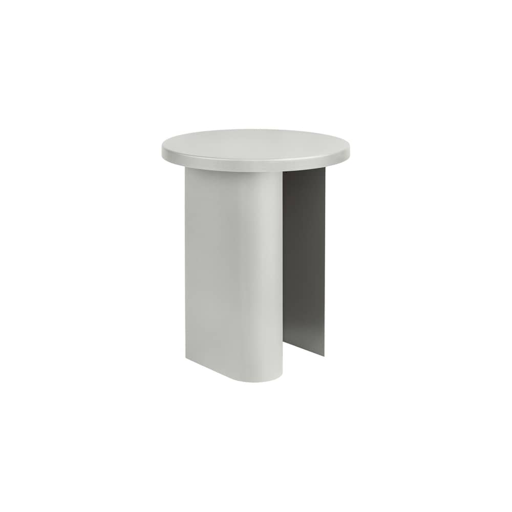 Table d\'appoint Sato métal gris / Ø 35 x H 42,5 cm - NOO.MA - Gris galet - Acier