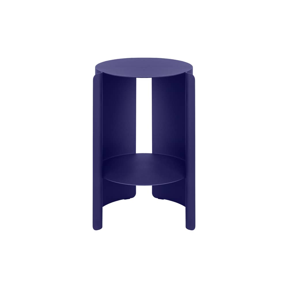 Table d\'appoint Wa métal bleu / Ø 32 x H 50 cm - NOO.MA - Bleu myrtille - Acier thermolaqué