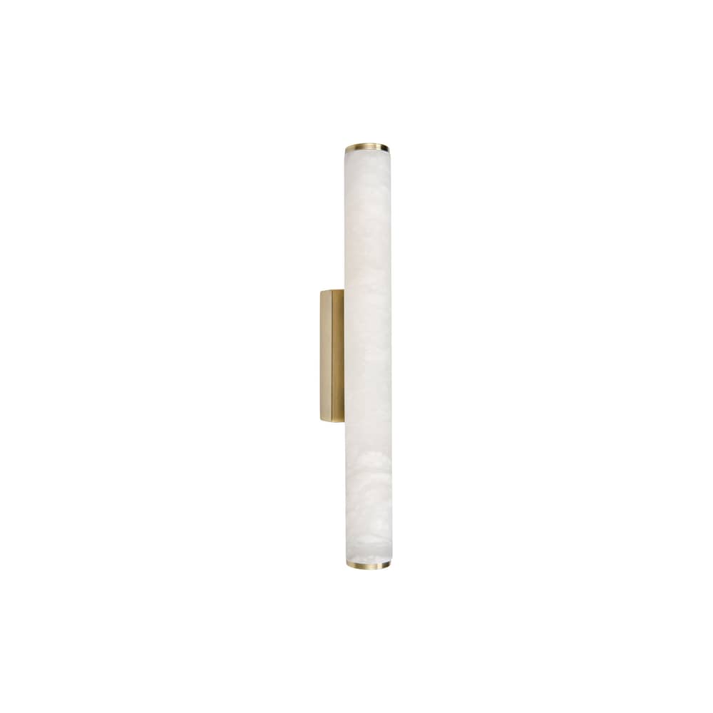 Cameron LED Wall light stone white / L 45 cm - Jade stone - NV GALLERY - Translucent Jade / Gold - Iron, Jade