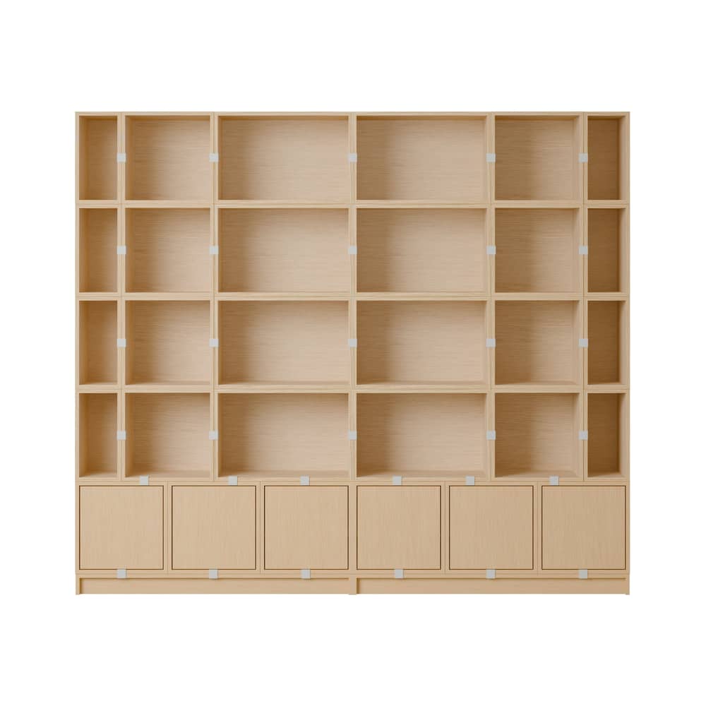 Bibliothèque Stacked / Configuration 1 - L 262 x H 228 cm - Muuto - Chêne - Acier laqué, MDF placage chêne