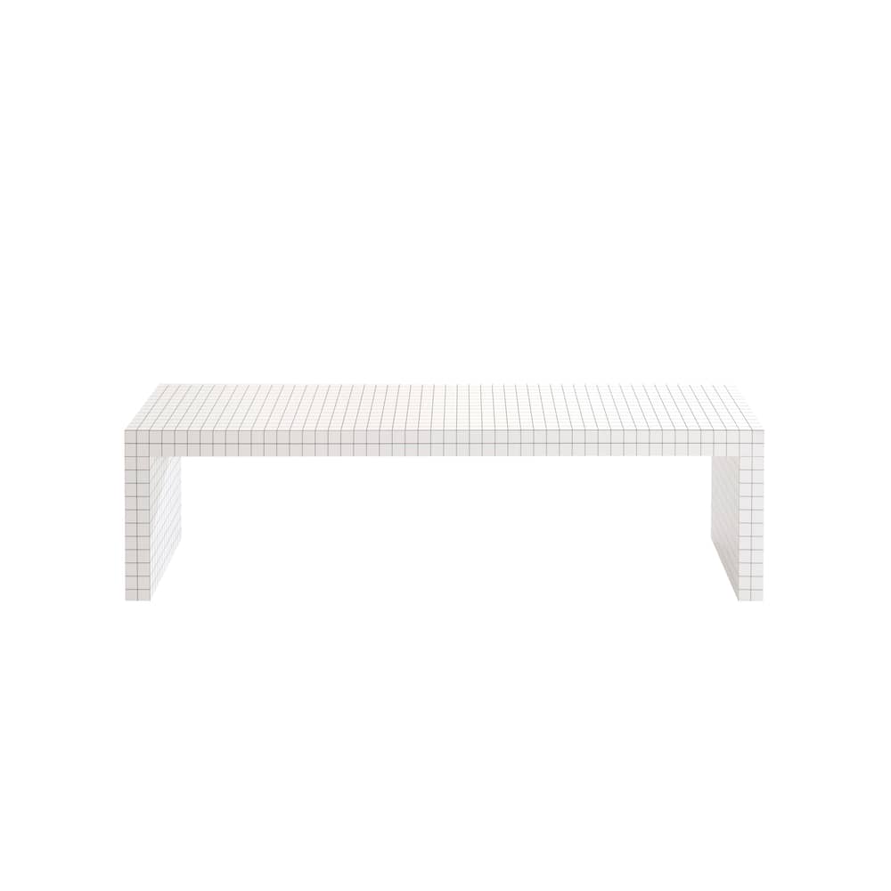 Quaderna Low console plastic material white / L 150 x H 39 cm - Superstudio, 1972 - Zanotta - White / Black check pattern - Alveolar board, Mdf plastic