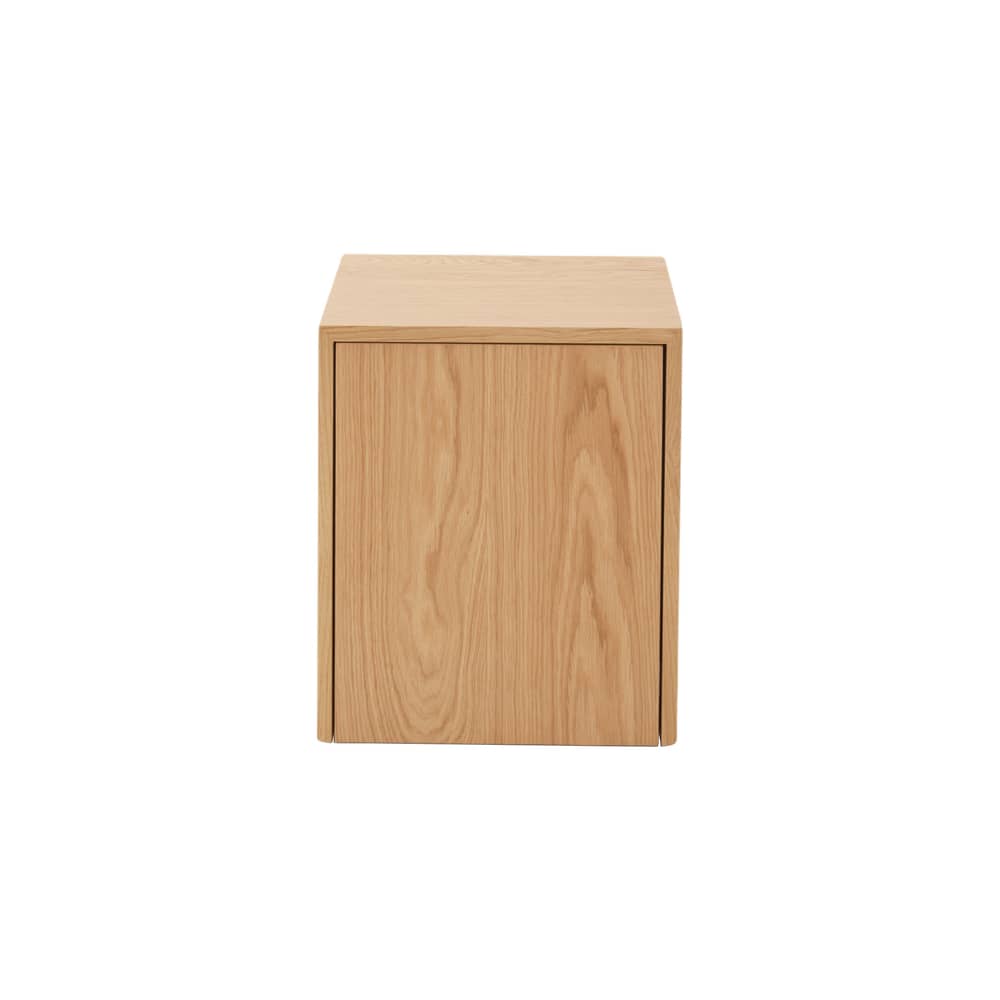 Mass End table natural wood / Drawer - 40 x 40 x H 47 cm - NEW WORKS - Oak - Oak veneer