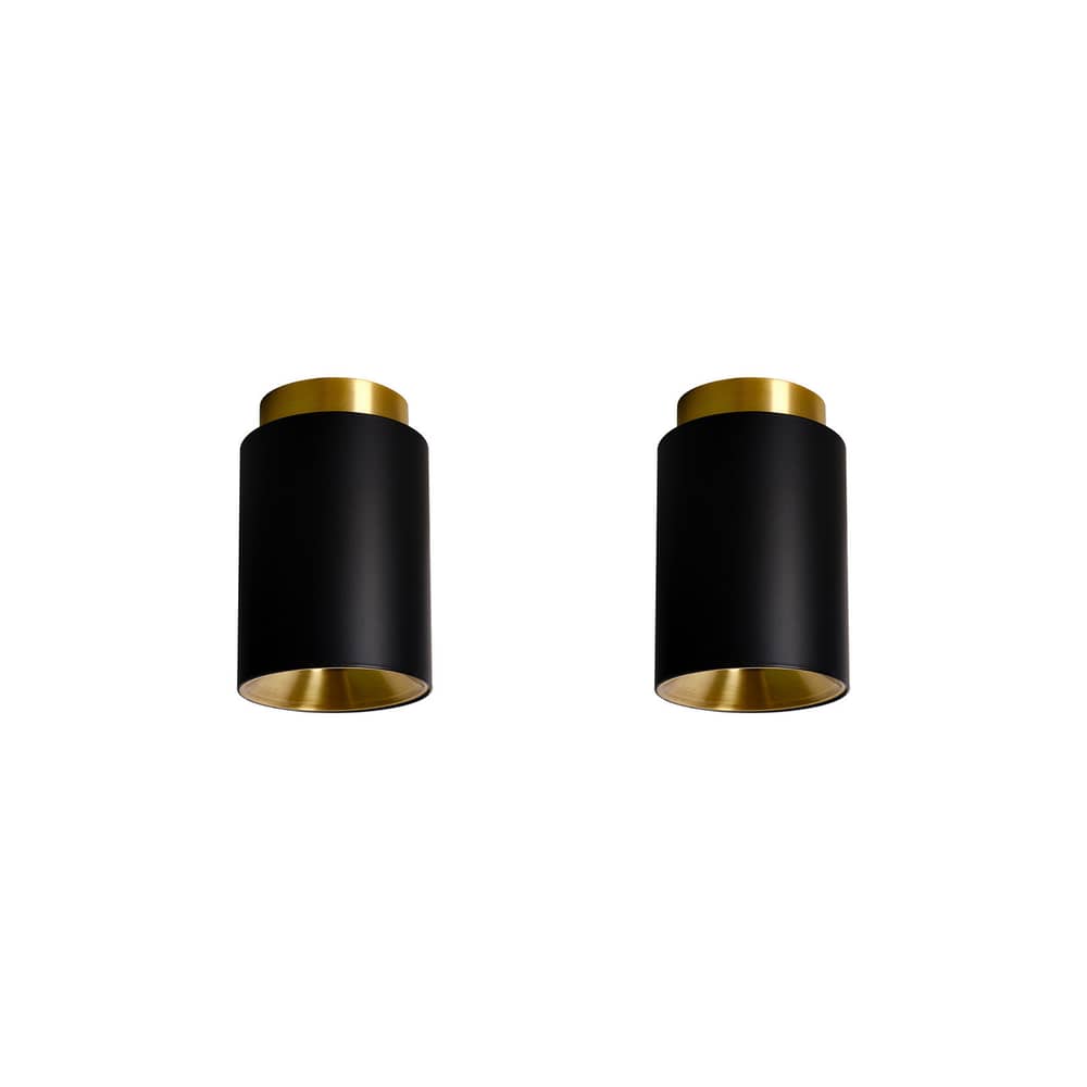 Pack promo  metallo nero / Set di 2 Plafoniere Tobo C85 - Ø 8,5 x H 13 cm - DCW éditions - Nero - Acciaio, Ottone