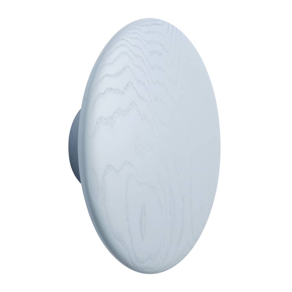 Patère The Dots Wood Large / Bois - Ø 17 cm - Muuto - Bleu clair - Frêne teinté