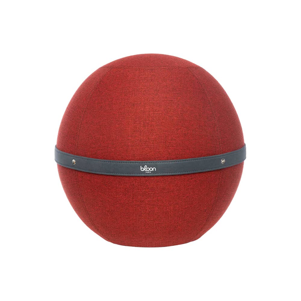 Pouf Original Regular rouge / Ergonomique - Ø 55 cm / Tissu chiné - BLOON PARIS - Rouge Carmin - PVC, Tissu polyester chiné
