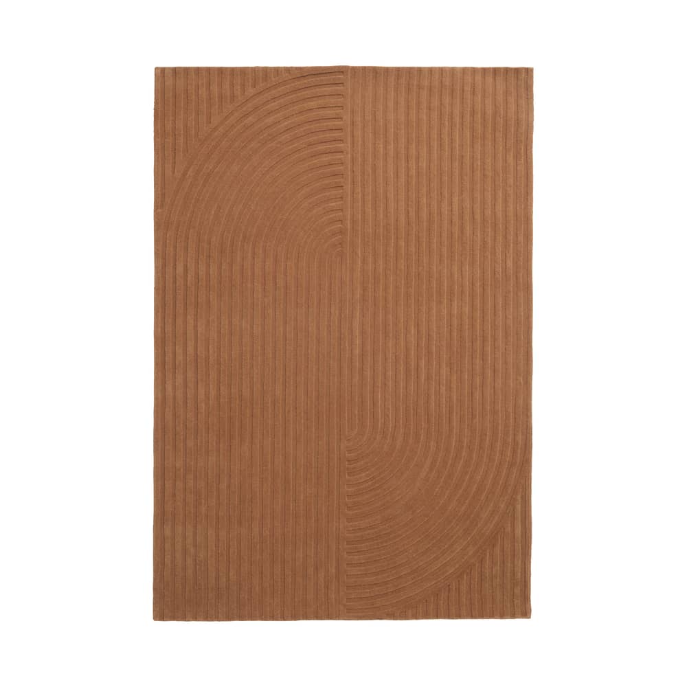 Relevo Quattro Rug textile orange / 170 x 240 cm - Muuto - Burnt Orange - New-zealand wool