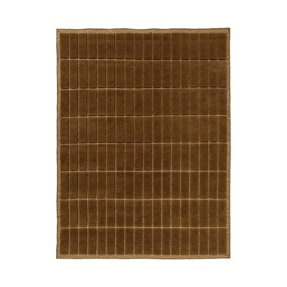 Tapis Tile marron / 170 x 240 cm - Tissé à la main - Audo Copenhagen - Noisette - Velours ras