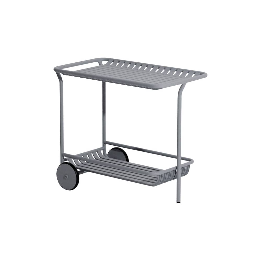 Ablage Week-end metall grau / Aluminium - Rollen - Petite Friture - Grau Stein-Grau - Aluminium