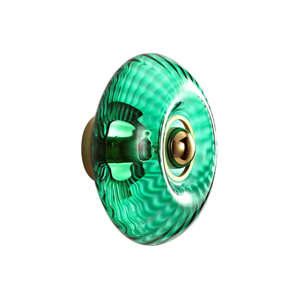 Applique Grace / Large - Ø 28 cm - ELEMENTS LIGHTING - Vert émeraude - Métal, Verre