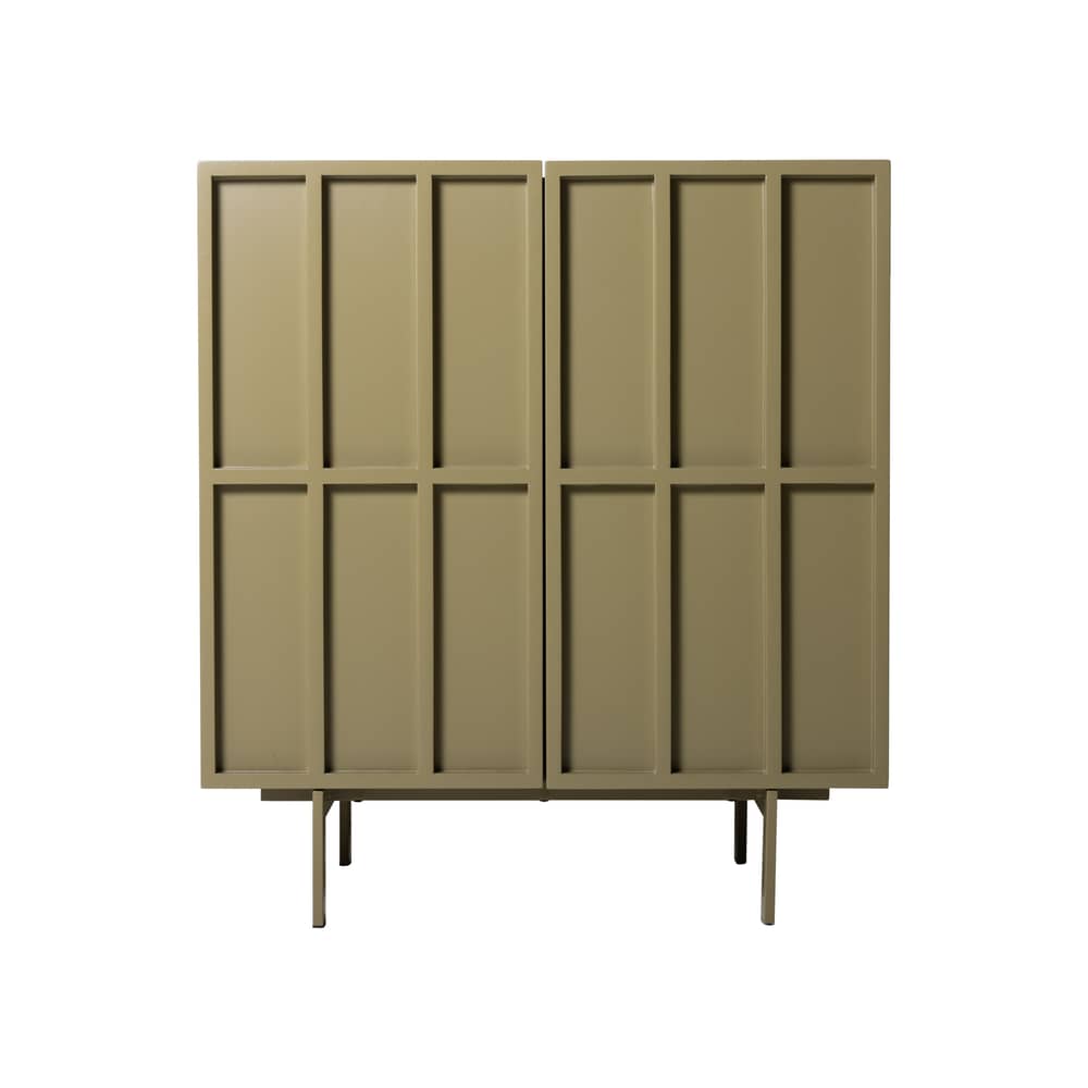 Buffet  bois vert / L 80 x H 89 cm - HK LIVING - Vert Olive - MDF laqué, Métal laqué