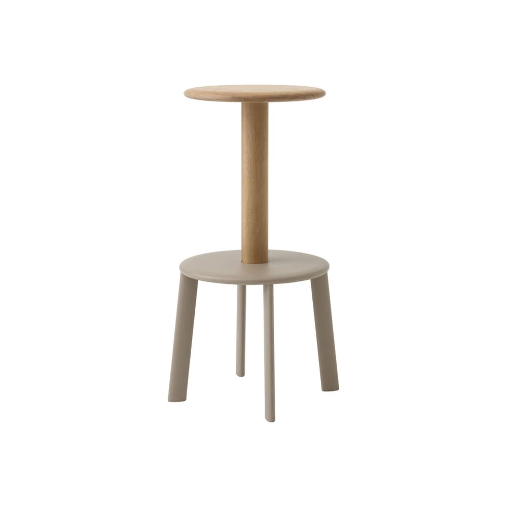 Drehbarer Barhocker Massif AV40 holz natur / H 75 cm - &tradition - Eiche / Sockel beige - massive Eiche, thermolackierter Stahl