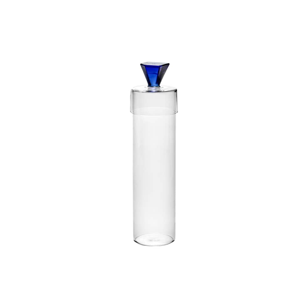 Boîte Silos Large / Carafe - Ø 8 x H 31.5 cm - Serax - Bleu / Transparent - Verre