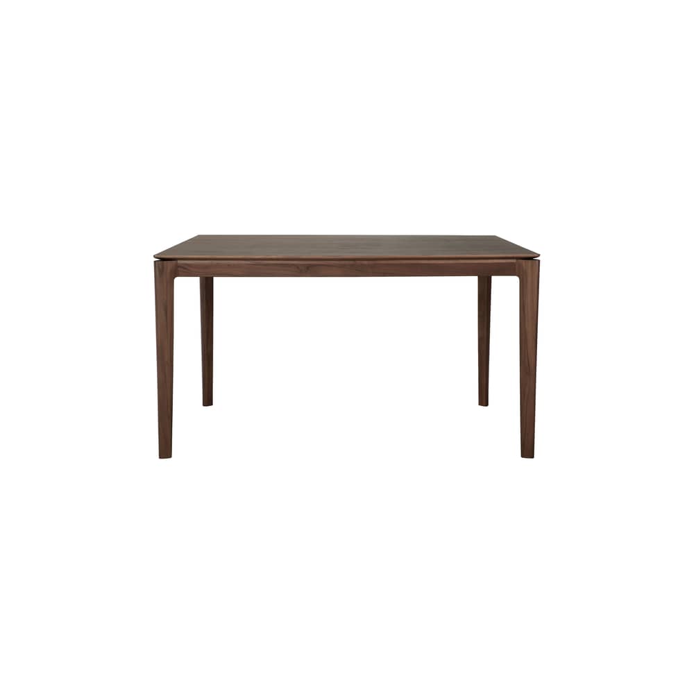 Table rectangulaire Bok bois marron / 140 x 80 cm - 6 personnes - Ethnicraft - Teck brun - Teck massif teinté brun