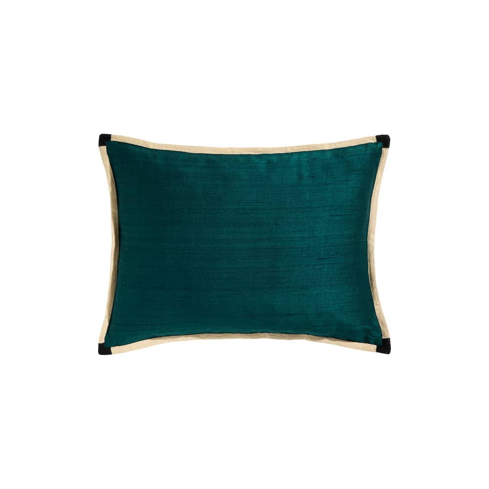 Coussin Sequence vert / 55 x 40 cm - Soie - Maison Sarah Lavoine - Thé de chine - Coton, Polyester, Soie sauvage