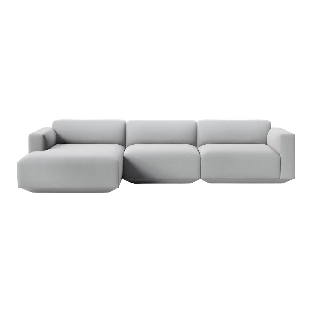 Canapé d\'angle Develius E / 4 places - L 309 cm / Dormeuse gauche - &tradition - Gris (tissu Clay 03) - Bois, Mousse HR, Tissu