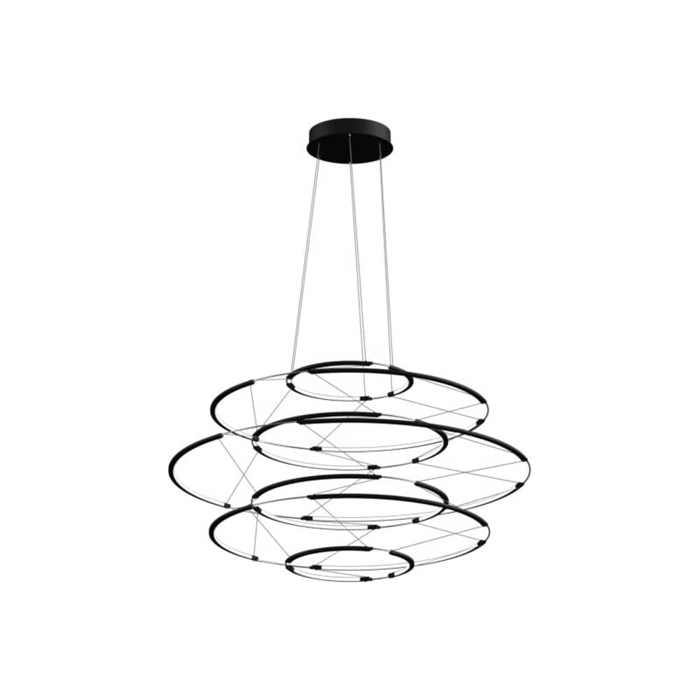 Pendelleuchte Drop 7 metall schwarz / Ø 90 x H 50 cm - Nemo - Ø 90 cm / Schwarz - extrudiertes Aluminium, Methacrylate
