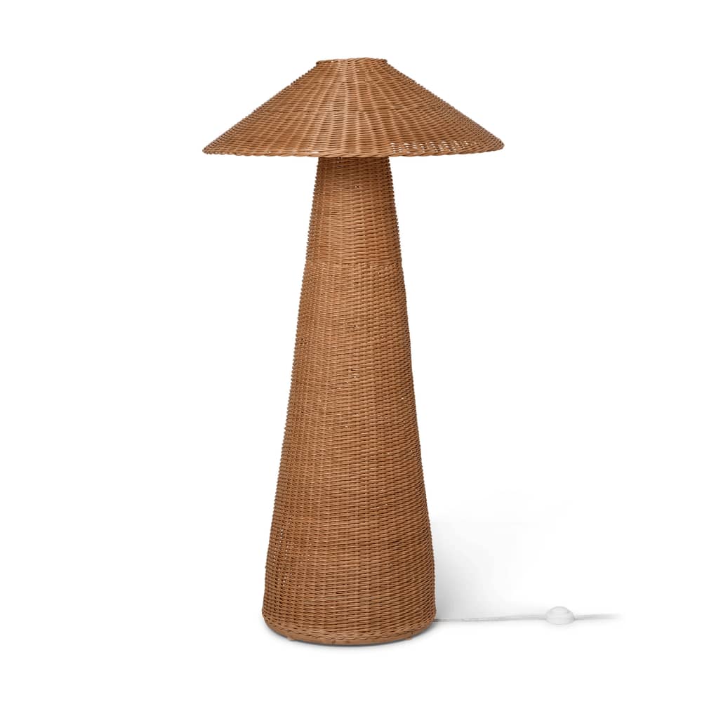 Lampadaire Dou fibre végétale beige bois naturel / Rotin tressé main - Ø 71 x H 131 cm - Ferm Living - Naturel - Rotin