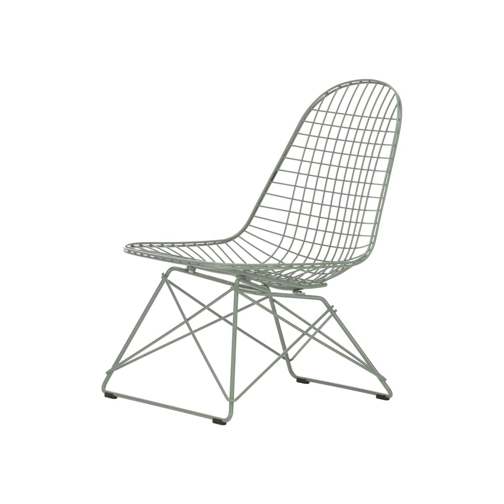 Wire Chair LKR Lounge armchair metal green / Charles & Ray Eames, 1951 - Vitra - Moss green - Epoxy steel