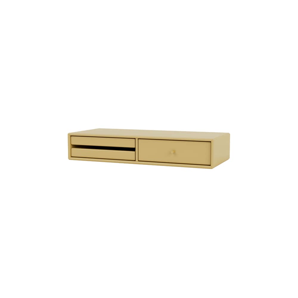 Tavolo toilette Makeup legno giallo / Consolle da parete - L 69,6 x P 30 x H 12,6 cm - MONTANA - Cumino 157 - MDF laccato