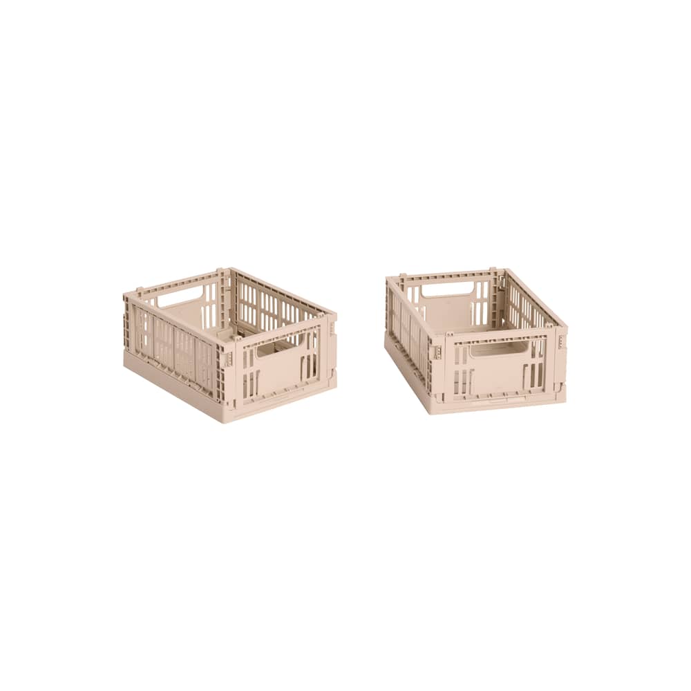 Lot de 2 paniers Colour Crate MINI plastique rose / 17 x 13 cm - Recyclé - Hay - Rose poudré - Polypropylène recyclé