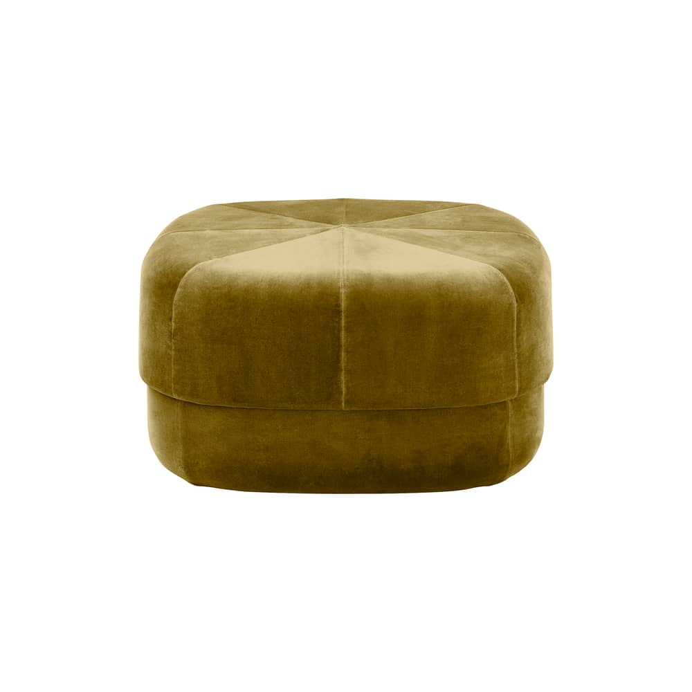 Sitzkissen Circus Large textil grün / Velours - Ø 65 cm - Normann Copenhagen - Moosgrün - Holz, Schaumstoff, Velours