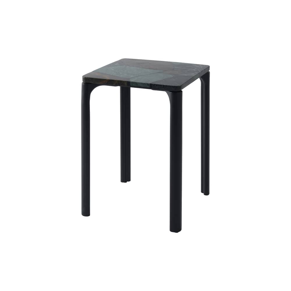 Table d\'appoint Smash marbre vert / 35 x 35 x H 50 cm - Tom Dixon - Vert - Aluminium, Marbre