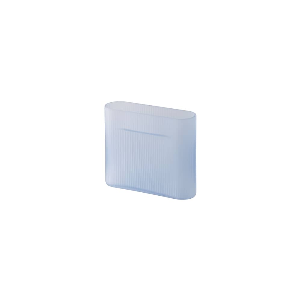 Vase Ridge verre bleu / L 20 x H 16,5 cm - Muuto - Bleu clair dépoli - Verre dépoli soufflé bouche