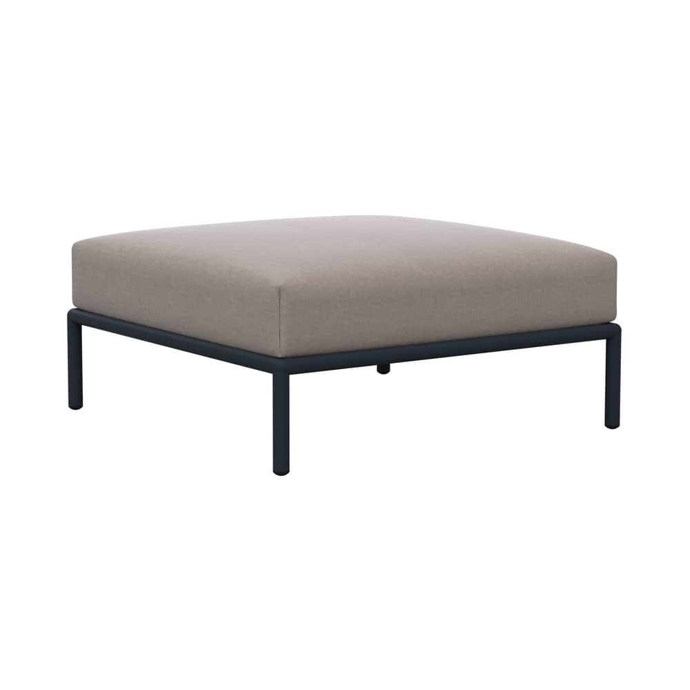 Pouf d\'extérieur Level / 81 x 81 cm - Houe - Beige Ash (Tissu Heritage) - Acier thermolaqué, Mousse polyuréthane, Tissu Sunbrella Heritage