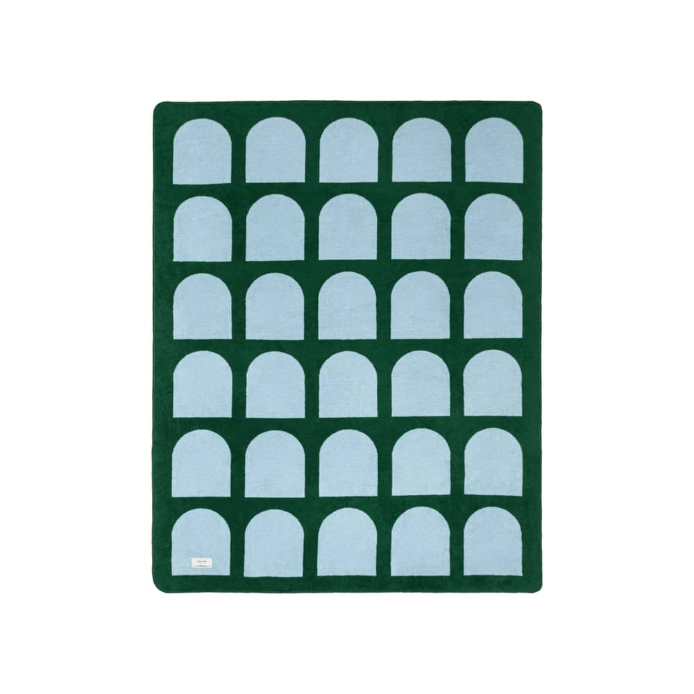 Gilli Plaid textile green / 150 x 200 cm - NOO.MA - Forest green - Acrylic, Cotton, Polyester