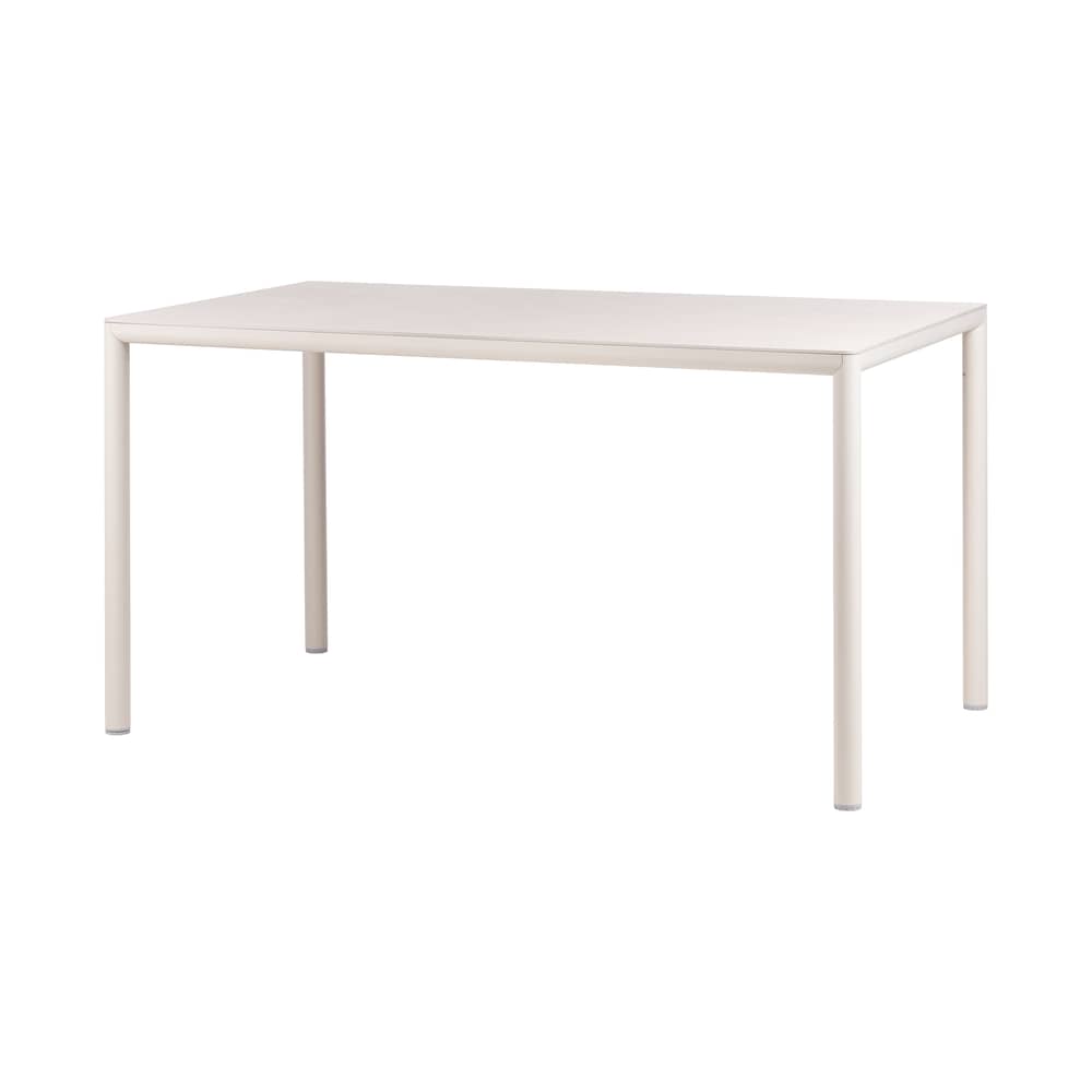 Table rectangulaire Piave blanc / 140 x 80 cm - Stratifié texturé - NARDI - Corde - Aluminium, Stratifié HPL
