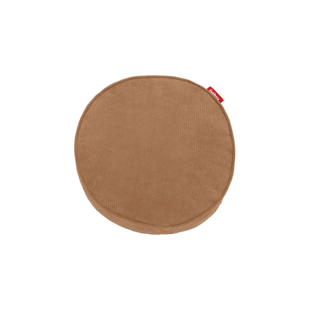 Kissen Pill Cord textil braun / Ø 70 cm - 100% Recycling / Cordsamt - Fatboy - Teddybear - Recycelter Cordstoff, Recyceltes Polypropylen