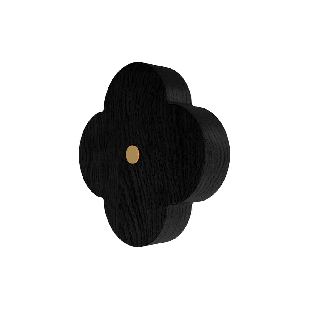 Patère Andrée bois noir Small / Ø 7 cm - Hartô - Noir - Frêne massif