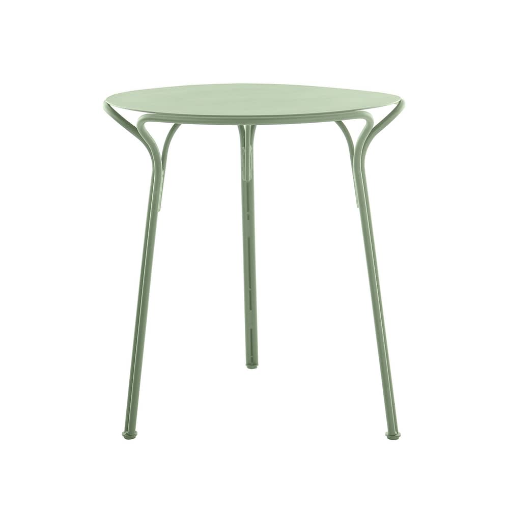 HiRay Round table metal green / Metal - Ø 60 cm - Kartell - Green - Painted galvanized steel